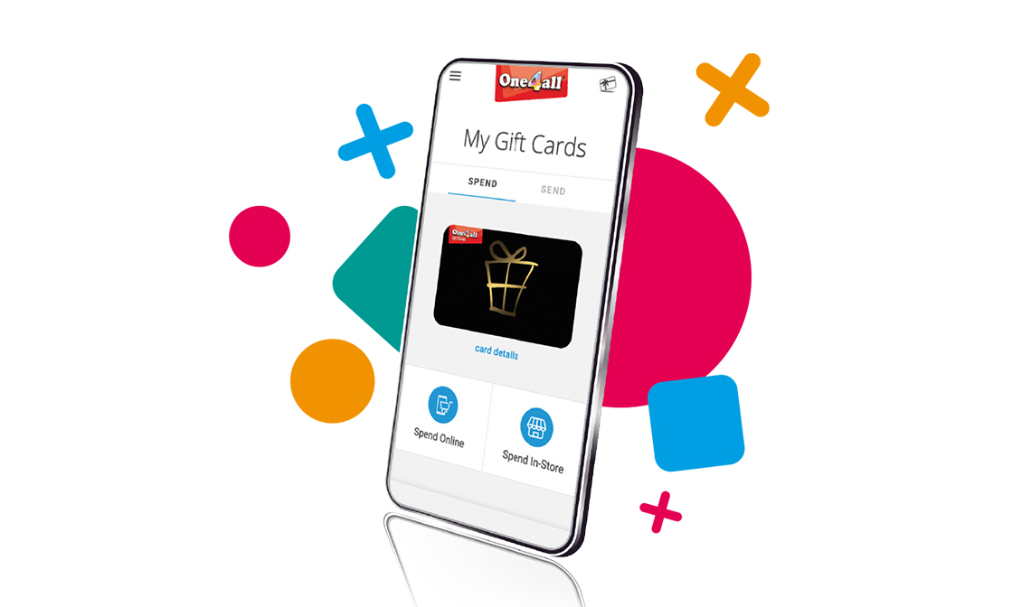 One4all Digital Gift Card on a phone